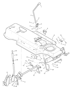 Mower Housing Suspension Diagram and Parts List for 38702X8E 1996 Briggs and Stratton Lawn Tractor